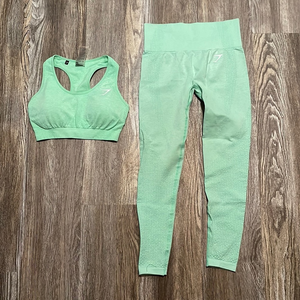 Gymshark Mint Green Matching Workout Set 2 Piece